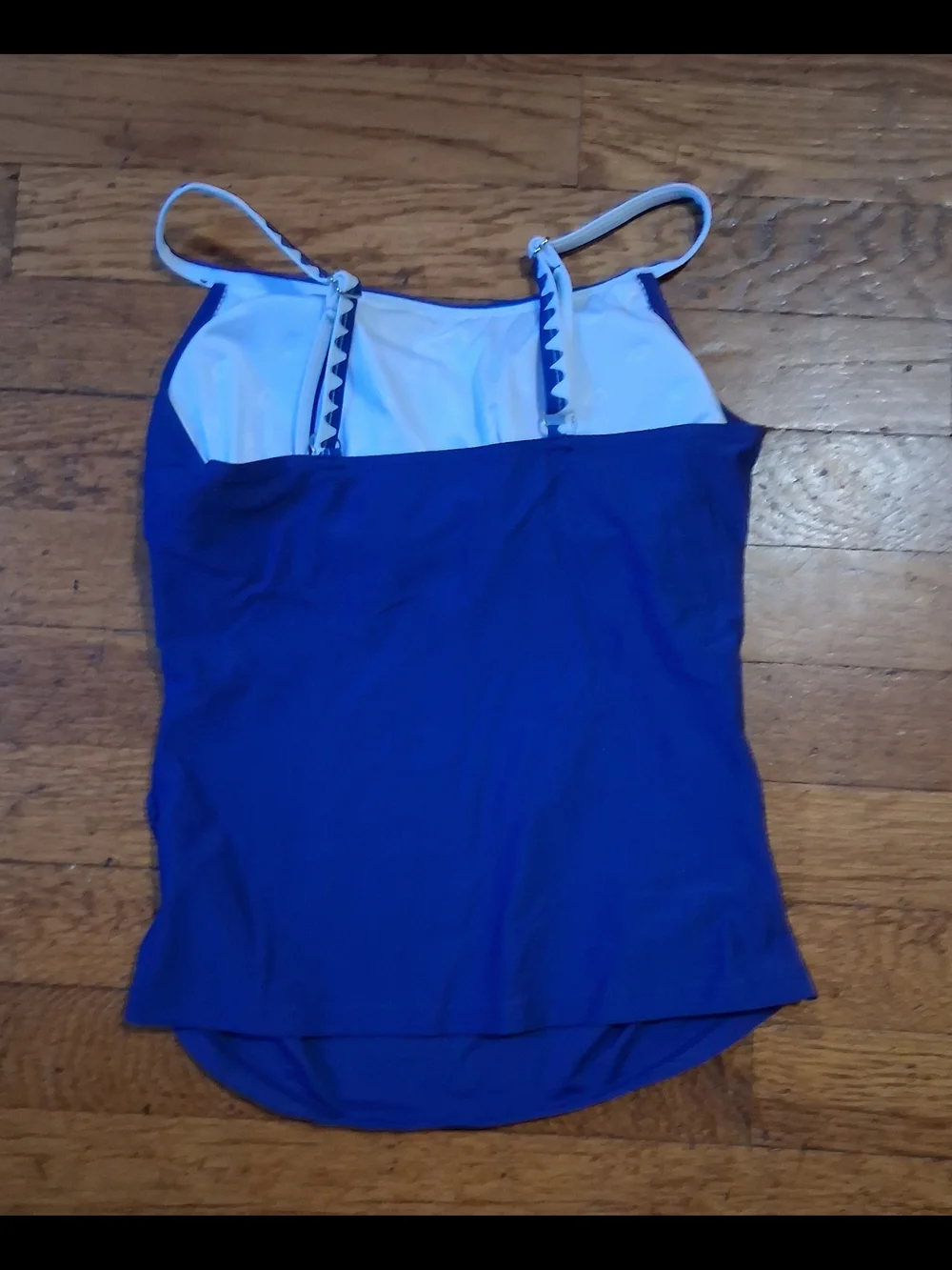 Royal Blue Two-Piece Tankini Swim Set with Chevron Trim